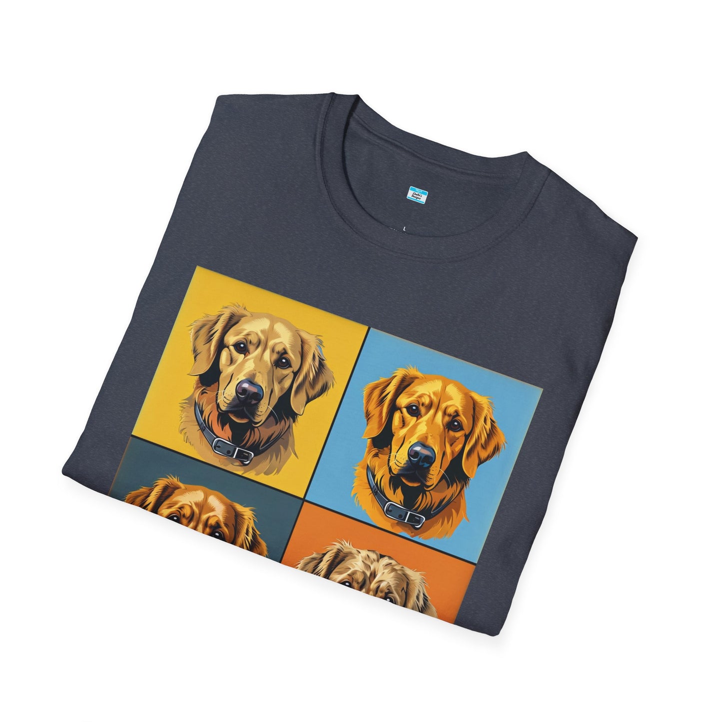 Pop Art Dog T-Shirt – Colorful Golden Retriever Graphic Tee for Dog Lovers
