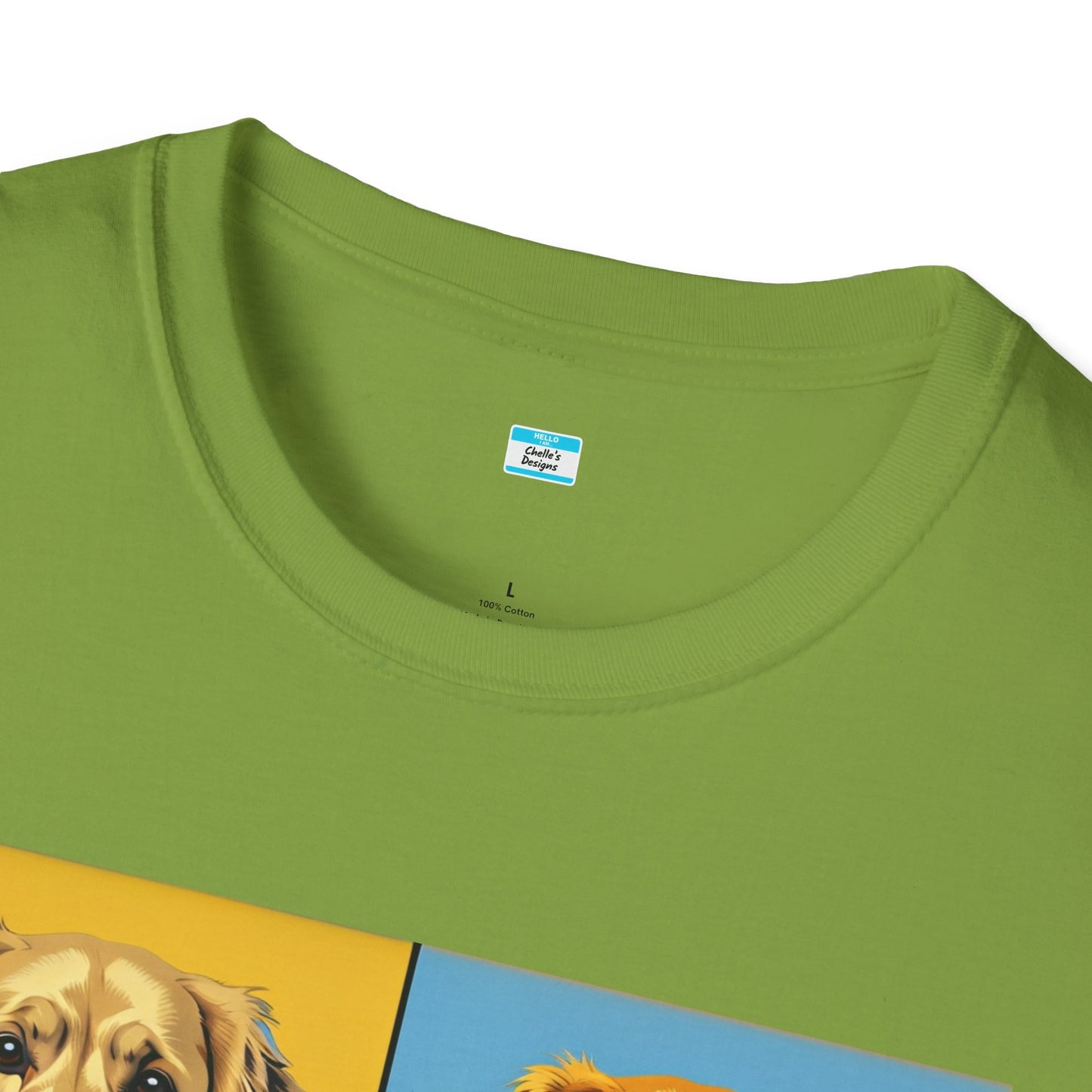 Pop Art Dog T-Shirt – Colorful Golden Retriever Graphic Tee for Dog Lovers