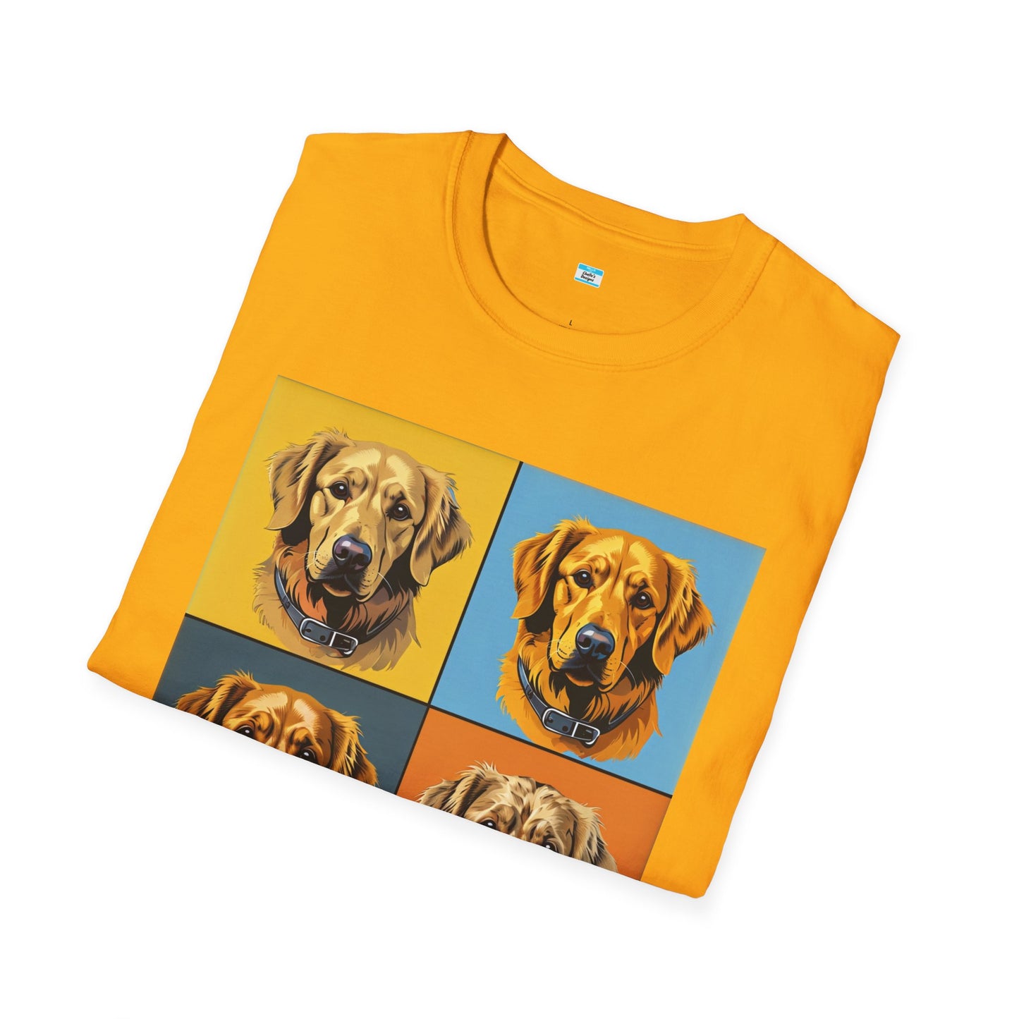 Pop Art Dog T-Shirt – Colorful Golden Retriever Graphic Tee for Dog Lovers