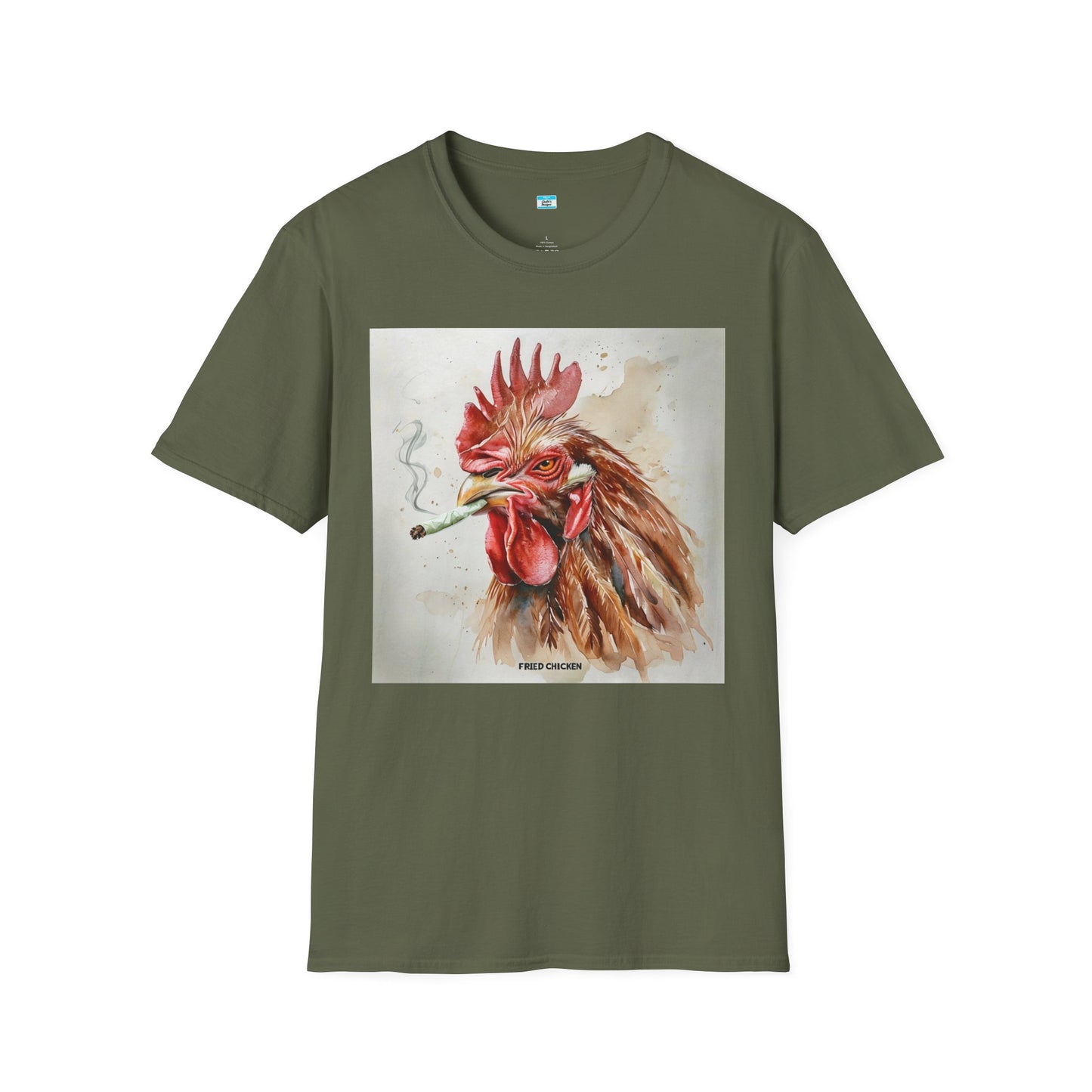 Funny Smoking Rooster T-Shirt – Fried Chicken Graphic Tee, Farm Animal Humor Shirt, Cannabis, Hemp Humor