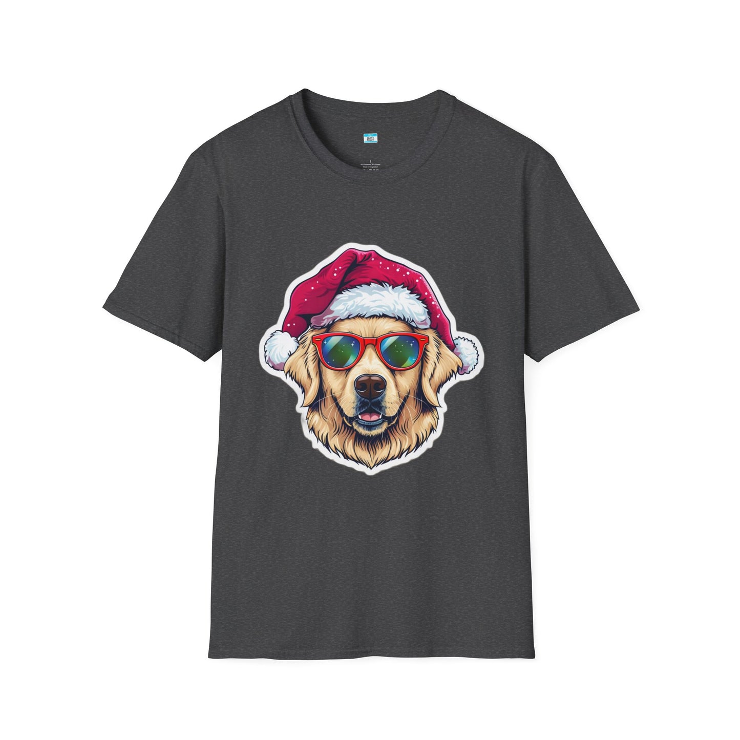 Christmas Dog T-Shirt β Cool Golden Retriever Santa Hat Holiday Tee