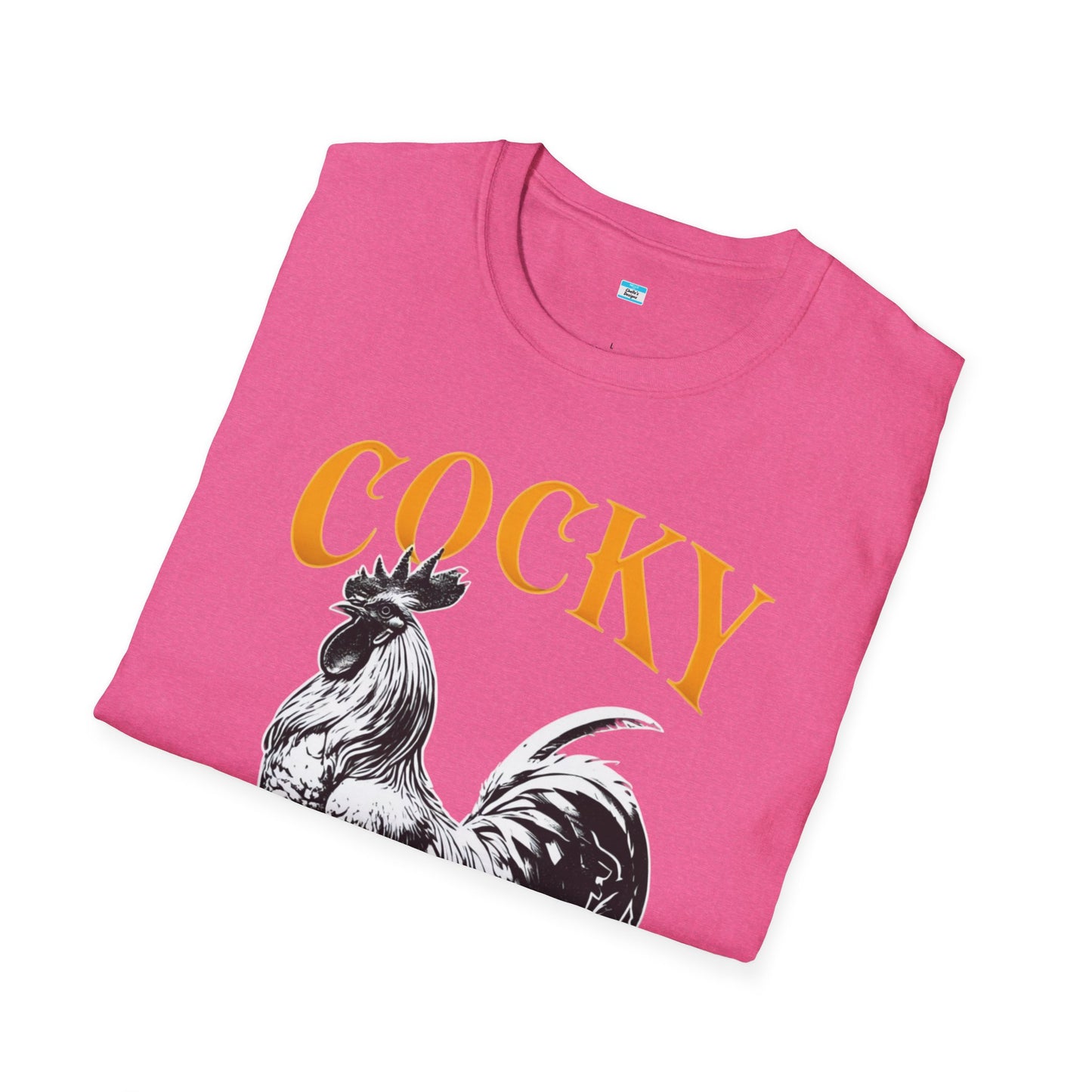 Cocky Rooster T-Shirt – Funny Farm Animal Graphic Tee, Bold Chicken Humor Shirt