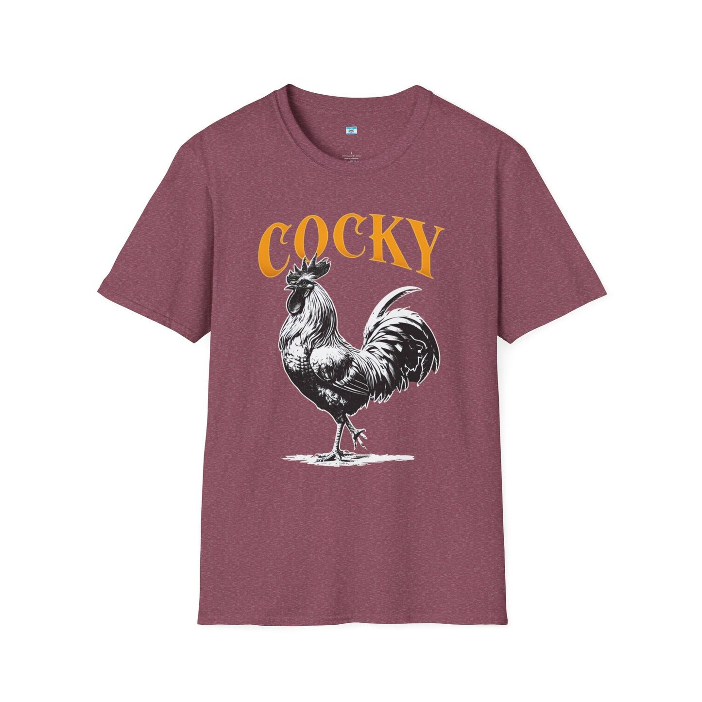 Cocky Rooster T-Shirt – Funny Farm Animal Graphic Tee, Bold Chicken Humor Shirt