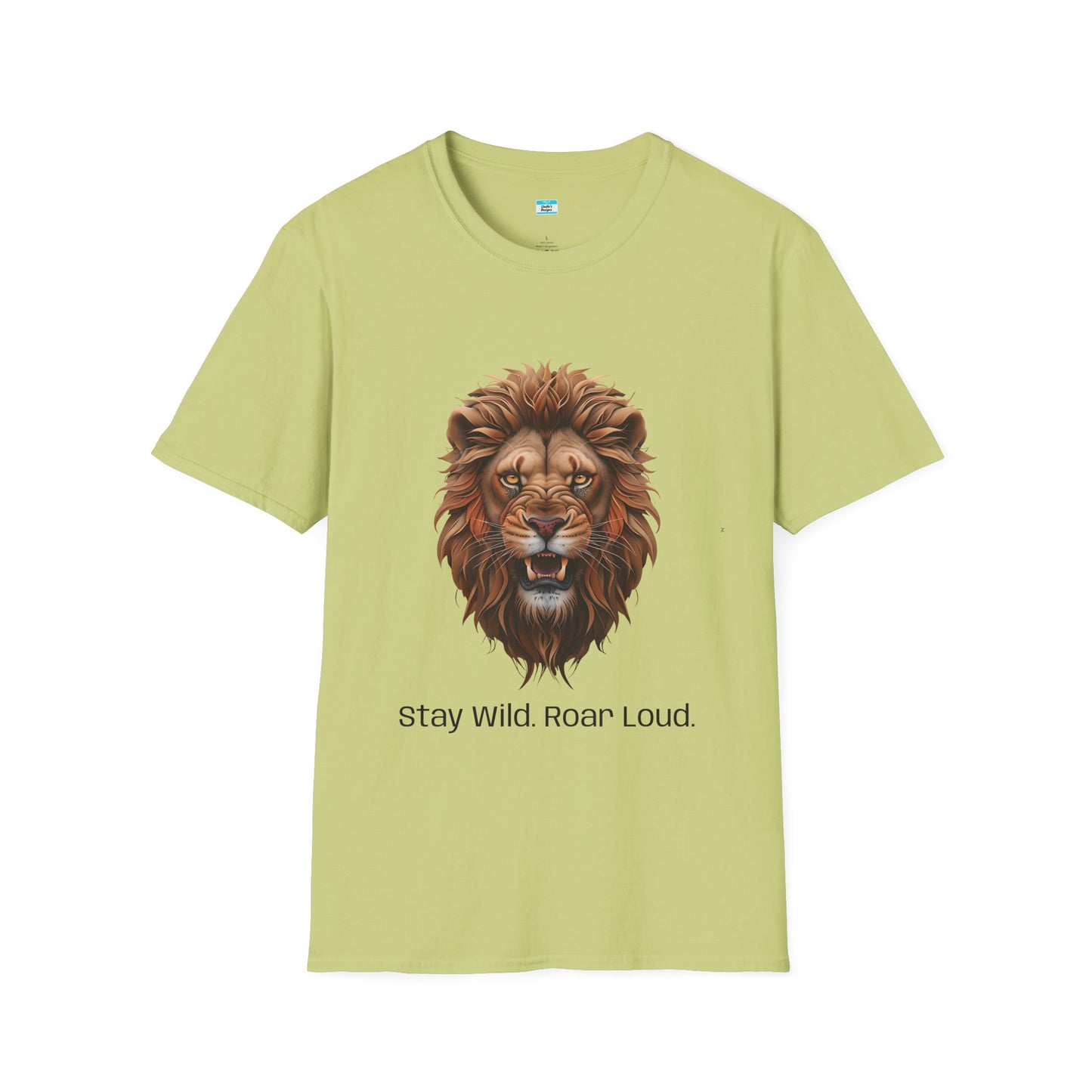 Stay Wild Roar Loud Lion Head Graphic Tee – Bold Motivational Animal Shirt