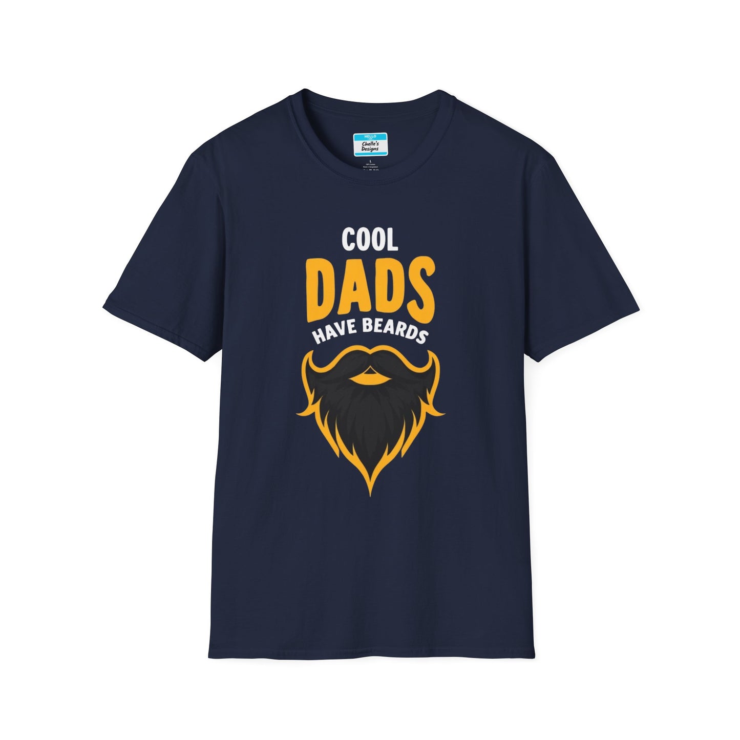 Cool Dads Have Black Beards T-Shirt | Funny Father’s Day Gift Beard Graphic Tee
