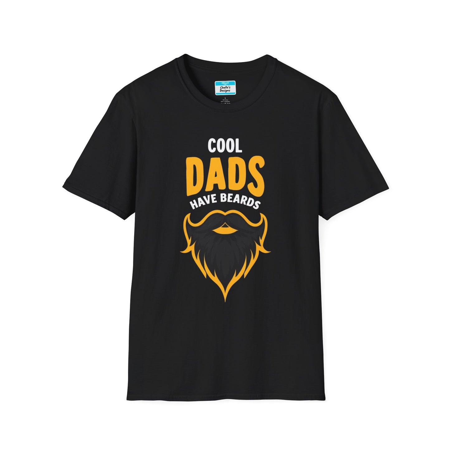 Cool Dads Have Black Beards T-Shirt | Funny Father’s Day Gift Beard Graphic Tee