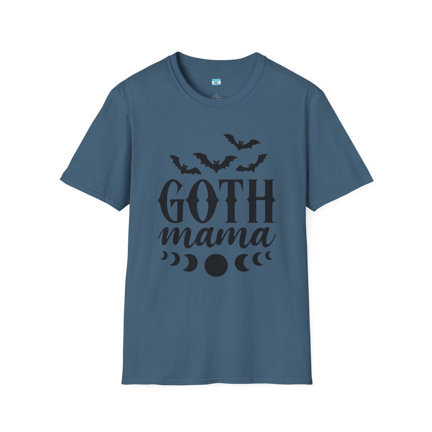 Goth Mama T-Shirt β Moon Phase & Bat Graphic Tee for Spooky Moms
