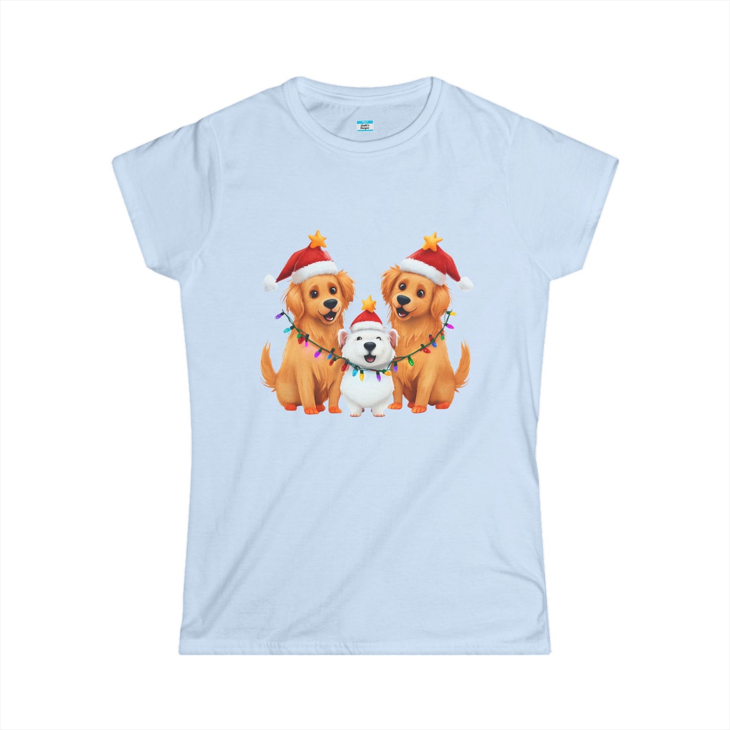 Christmas Dogs T-Shirt β Cute Santa Hat & Holiday Lights Puppy Tee