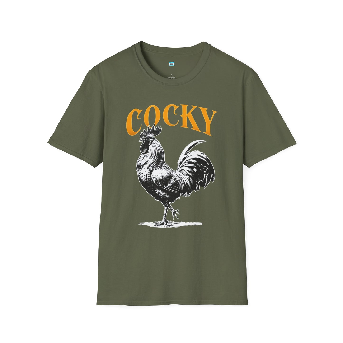Cocky Rooster T-Shirt – Funny Farm Animal Graphic Tee, Bold Chicken Humor Shirt