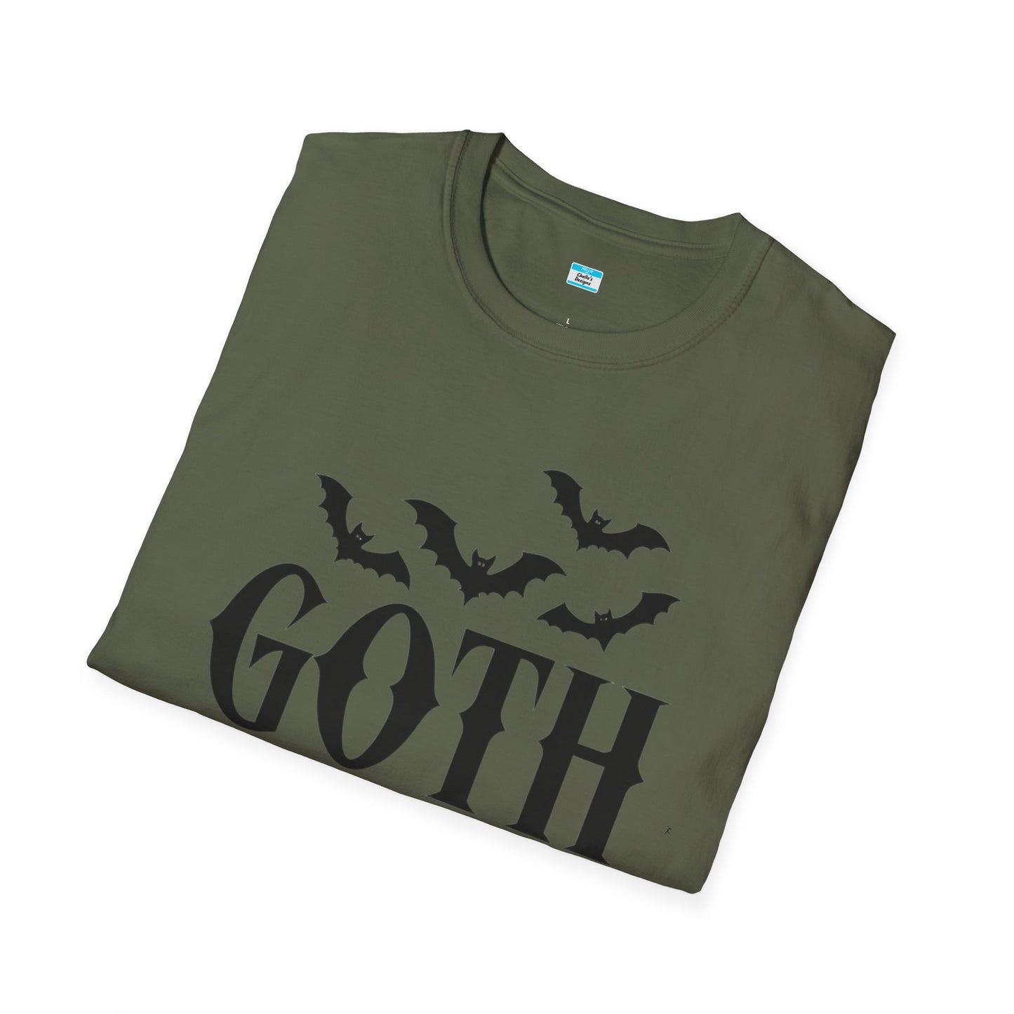 Goth Mama T-Shirt β Moon Phase & Bat Graphic Tee for Spooky Moms