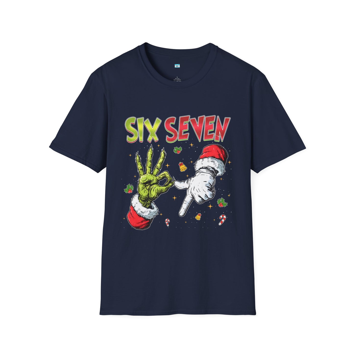 Funny Six Seven Christmas Shirt β Santa & Green Hand Holiday Humor Tee