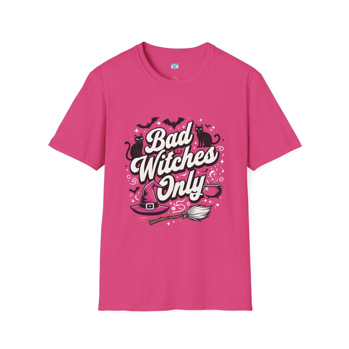 Bad Witches Only T-Shirt – Cute Pink Halloween Witch Graphic Tee