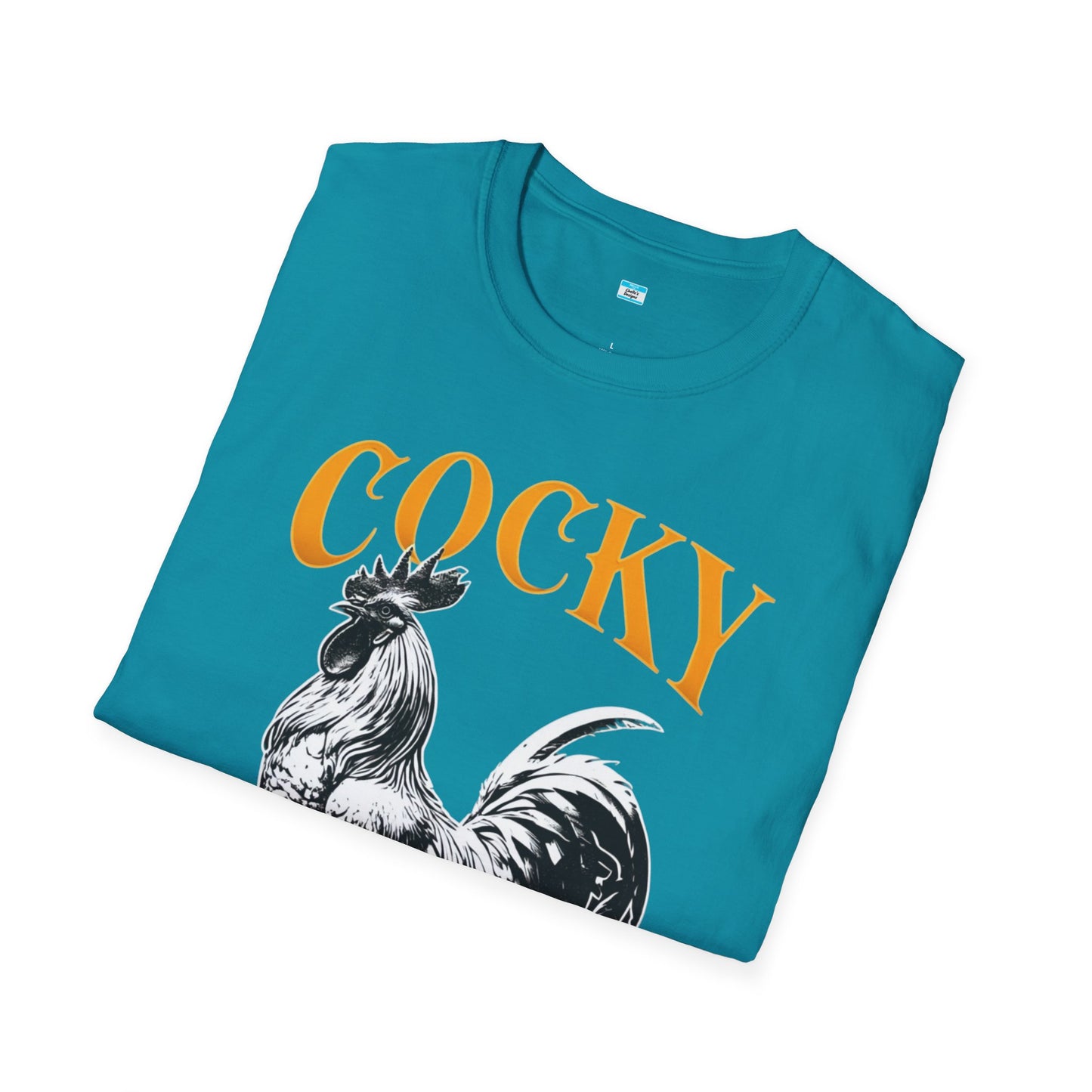 Cocky Rooster T-Shirt – Funny Farm Animal Graphic Tee, Bold Chicken Humor Shirt
