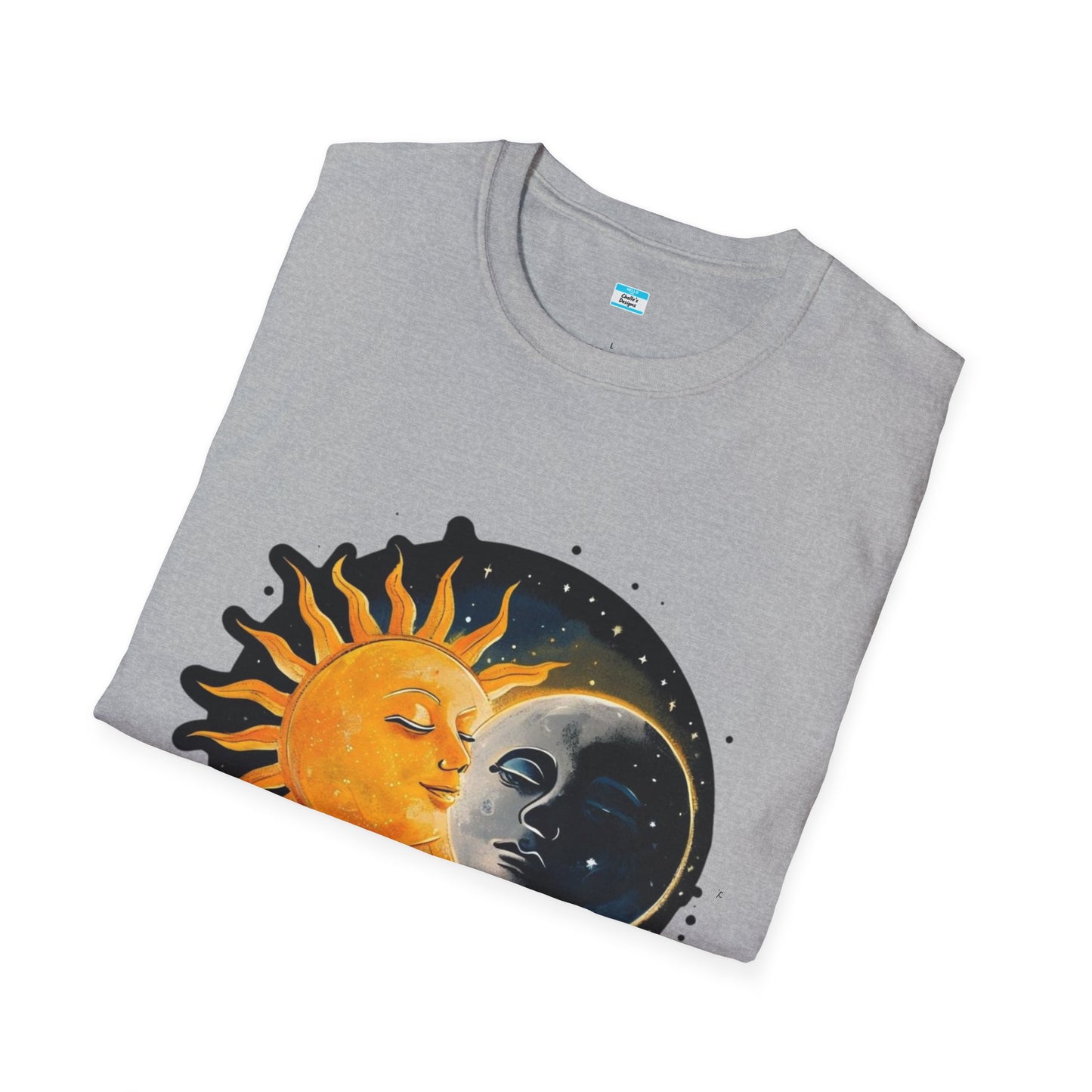 Lunar Kiss T-Shirt β Romantic Sun and Moon Celestial Graphic Tee