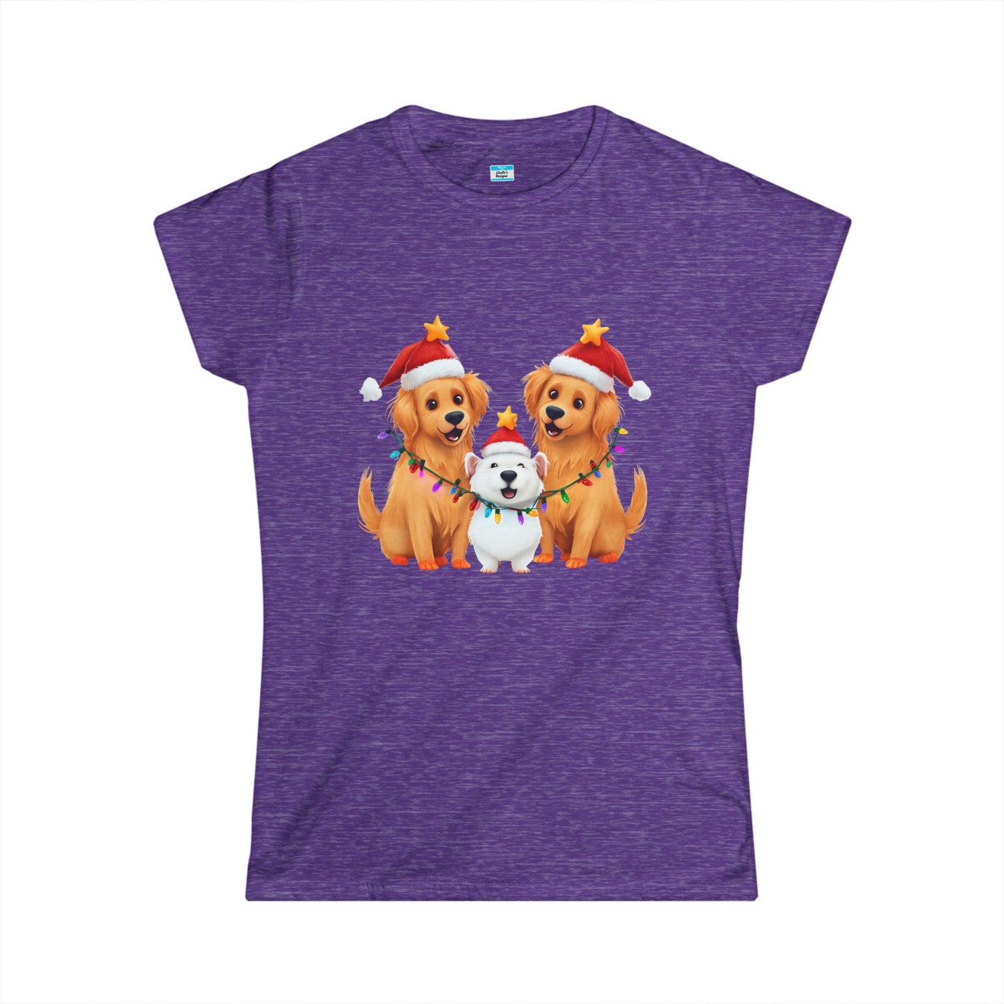 Christmas Dogs T-Shirt β Cute Santa Hat & Holiday Lights Puppy Tee
