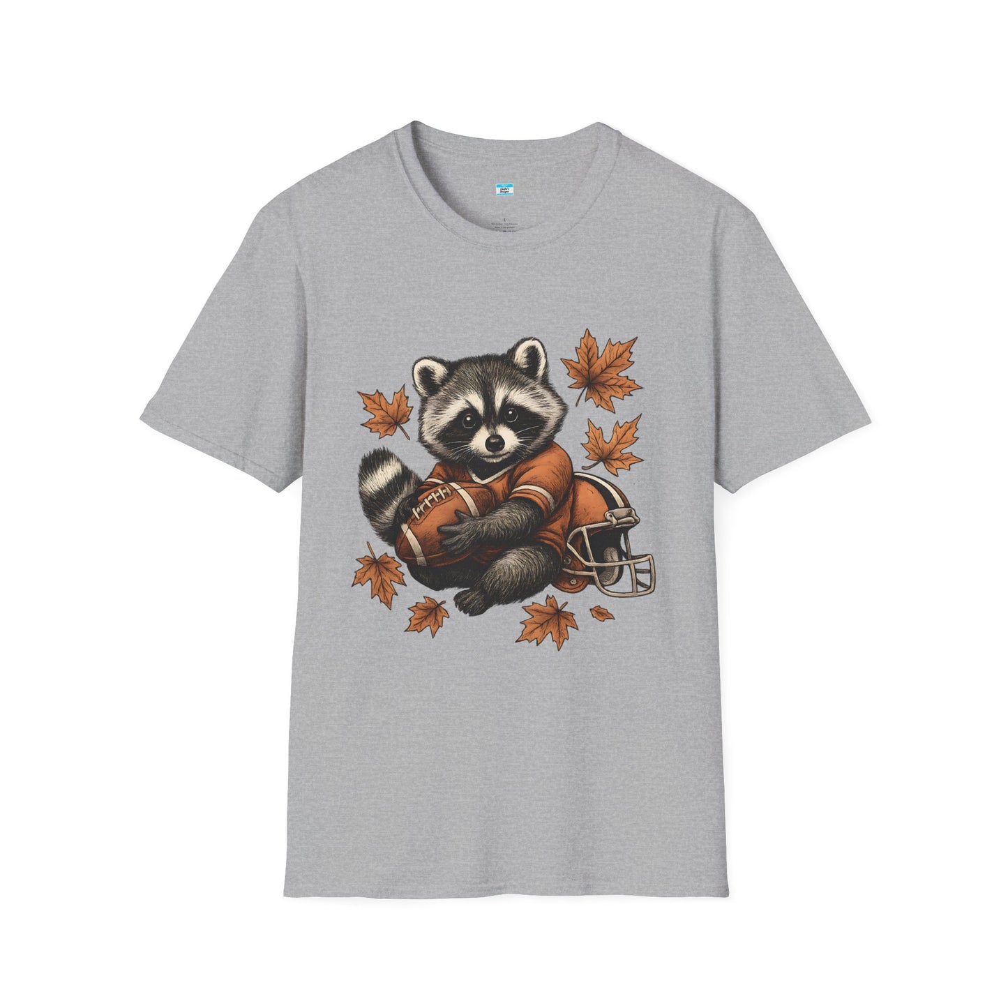 Raccoon Football T-Shirt – Cute Fall Animal Graphic Tee, Autumn Sports Shirt