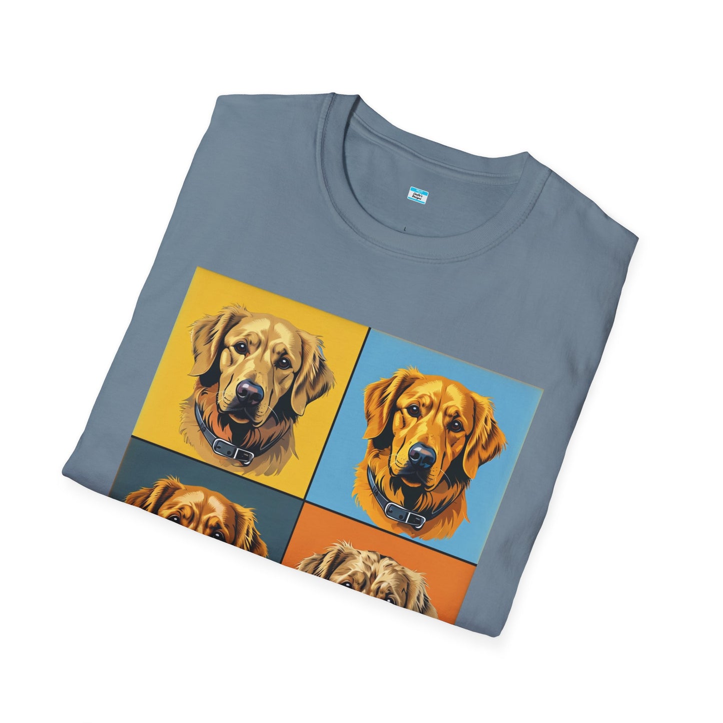 Pop Art Dog T-Shirt – Colorful Golden Retriever Graphic Tee for Dog Lovers