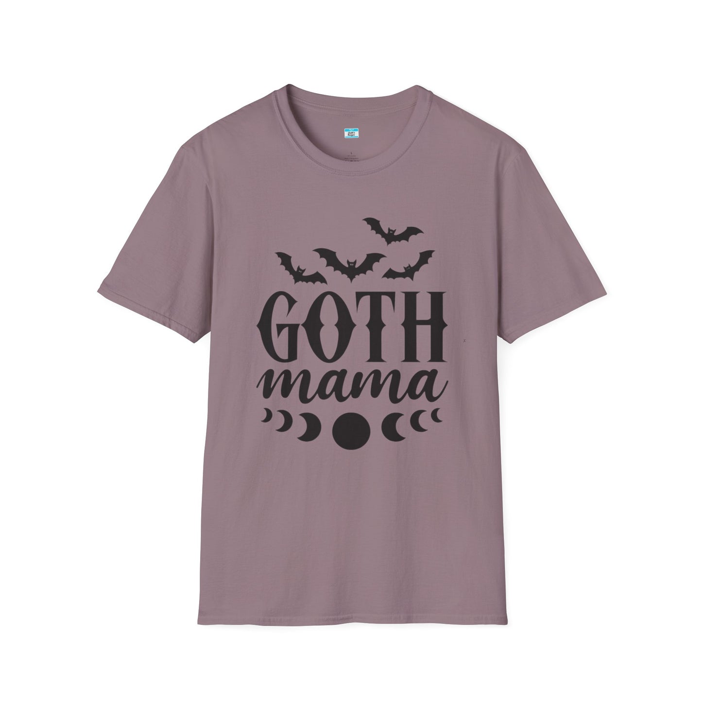 Goth Mama T-Shirt β Moon Phase & Bat Graphic Tee for Spooky Moms
