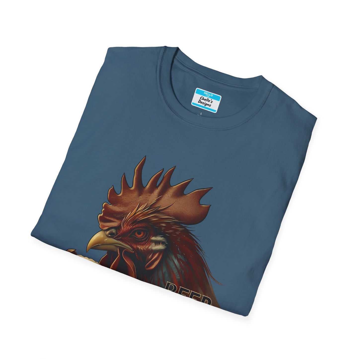 Beer & Wings T-Shirt | Funny Chicken Drinking Beer Graphic Tee for Men & Women