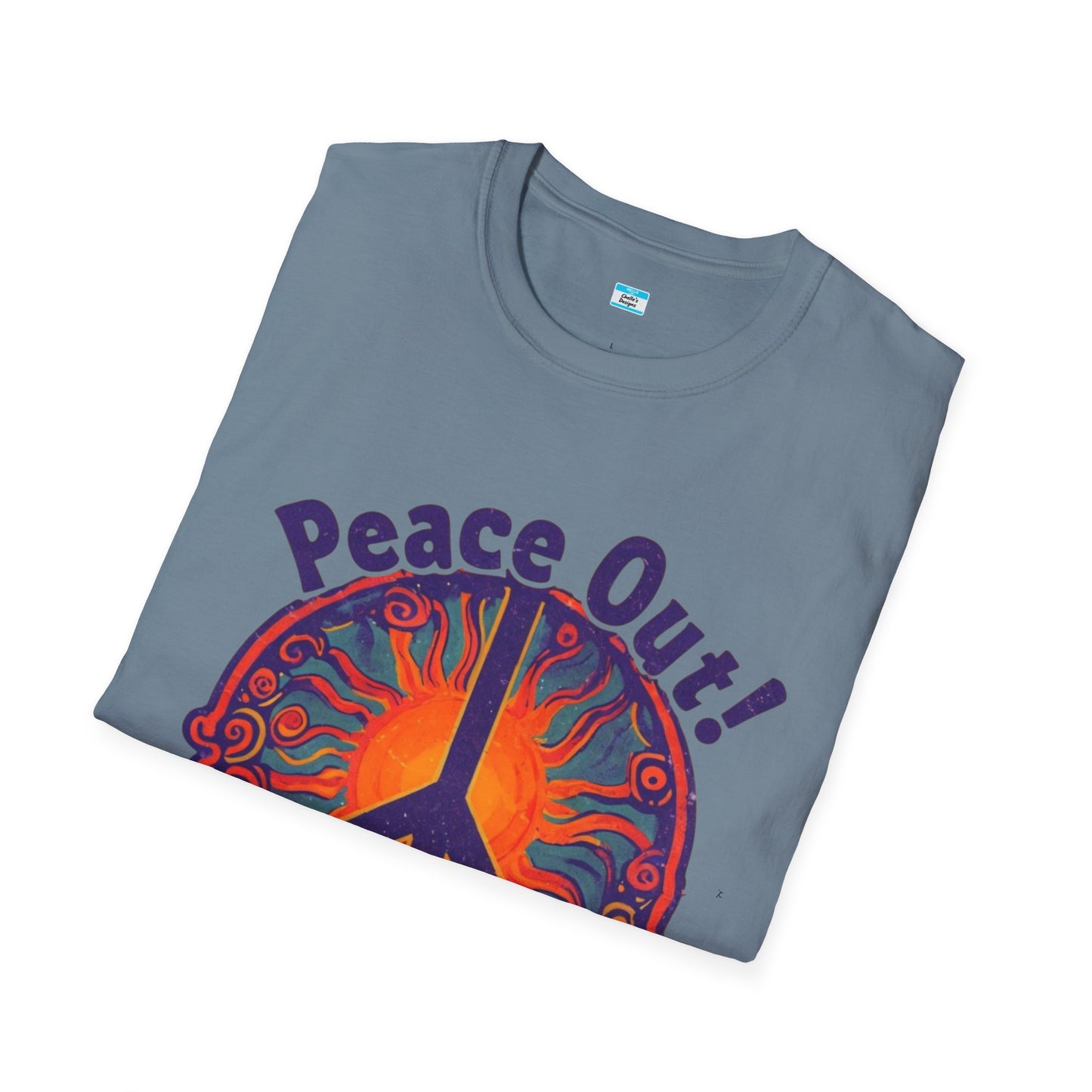 Peace Out! T-Shirt – Psychedelic Sun & Peace Sign Retro Rock Tee
