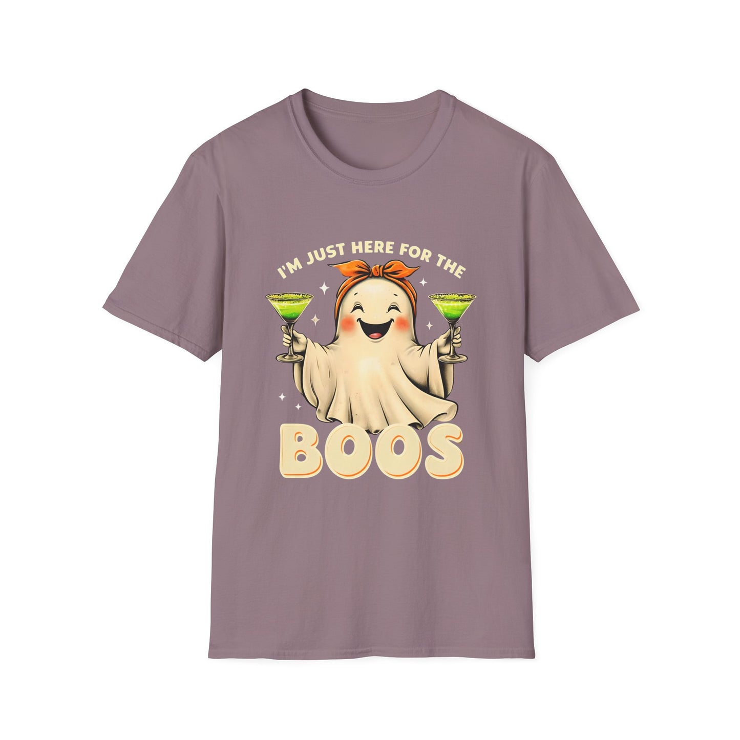 I’m Just Here for the Boos T-Shirt – Funny Halloween Ghost Drinking Tee