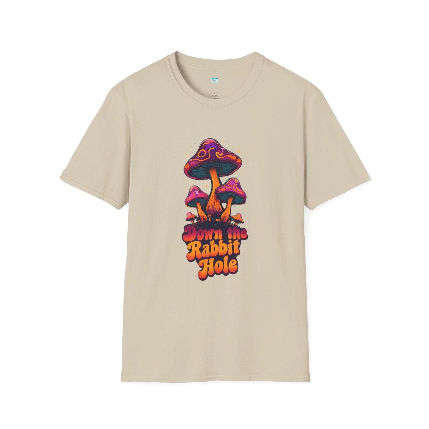Down the Rabbit Hole T-Shirt – Trippy Psychedelic Mushroom Graphic Tee