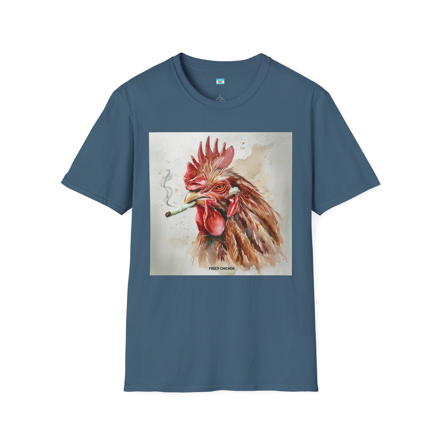 Funny Smoking Rooster T-Shirt – Fried Chicken Graphic Tee, Farm Animal Humor Shirt, Cannabis, Hemp Humor