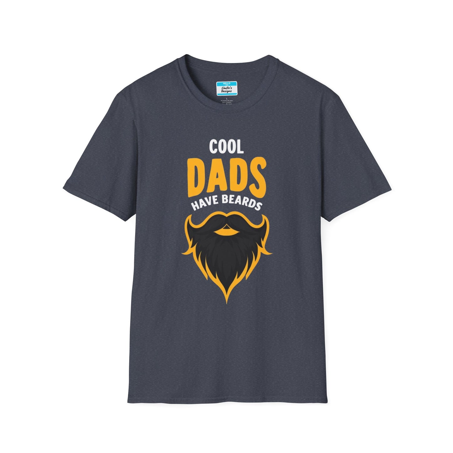Cool Dads Have Black Beards T-Shirt | Funny Father’s Day Gift Beard Graphic Tee