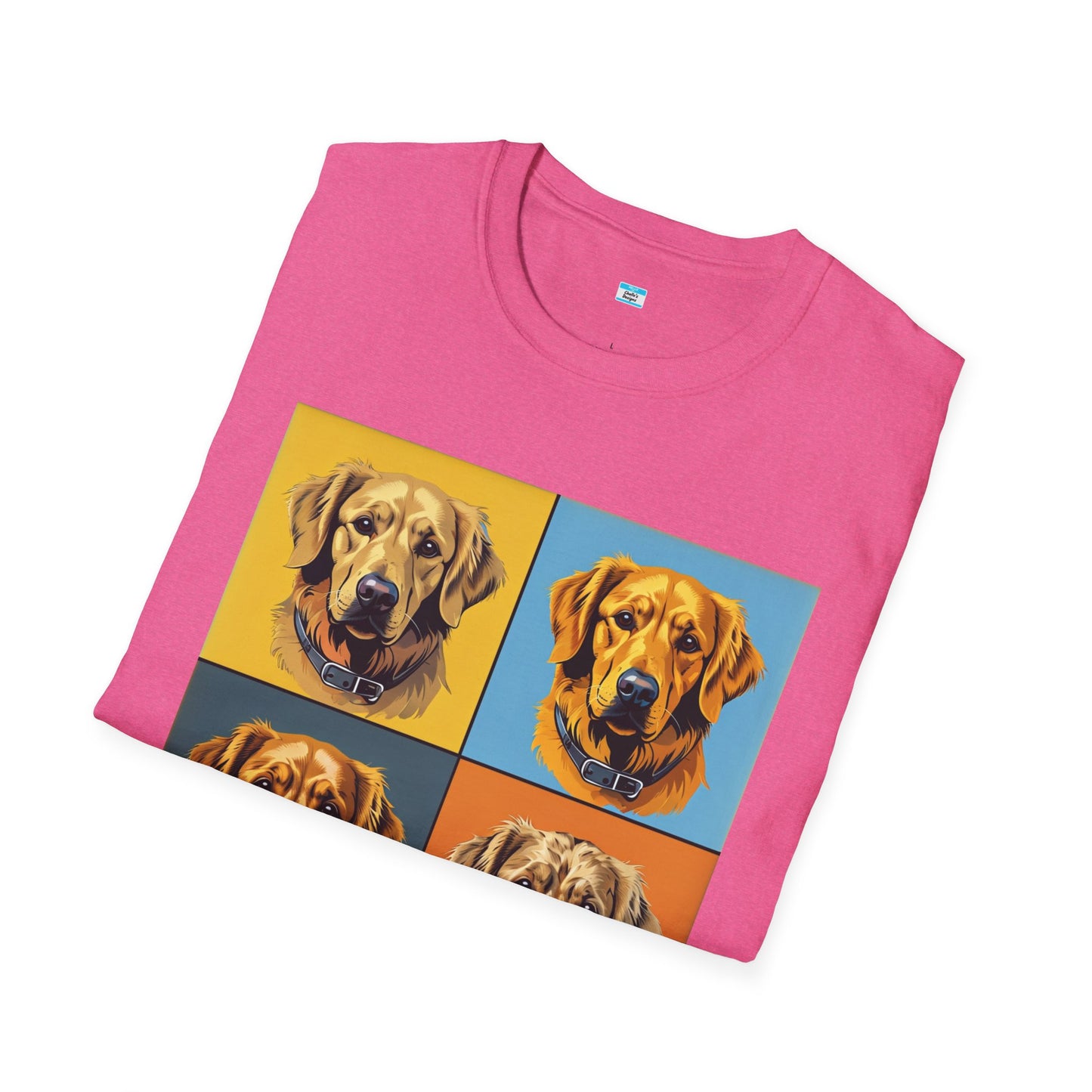 Pop Art Dog T-Shirt – Colorful Golden Retriever Graphic Tee for Dog Lovers