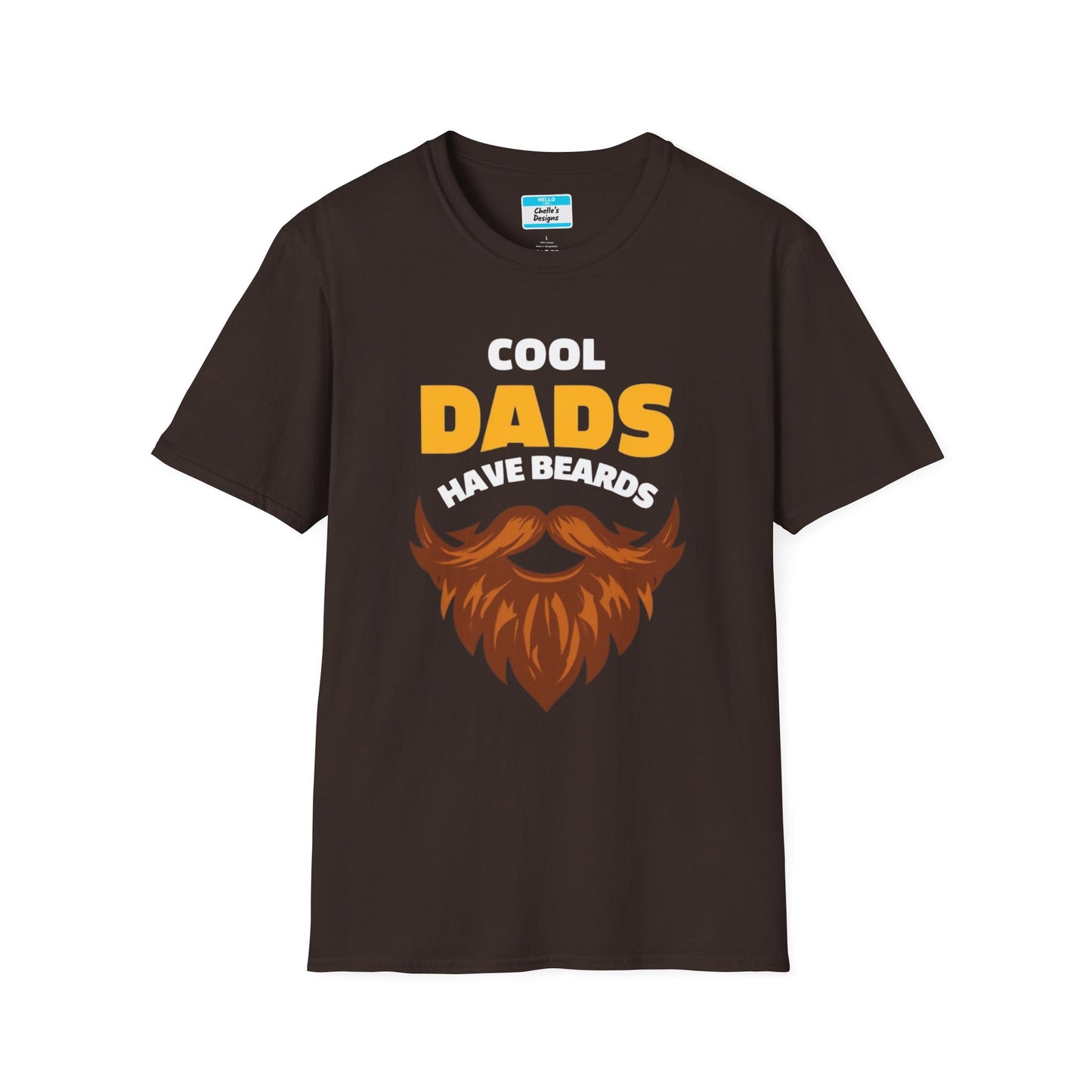 Cool Dads Have Brown Beards T-Shirt | Funny Father’s Day Gift Beard Graphic Tee
