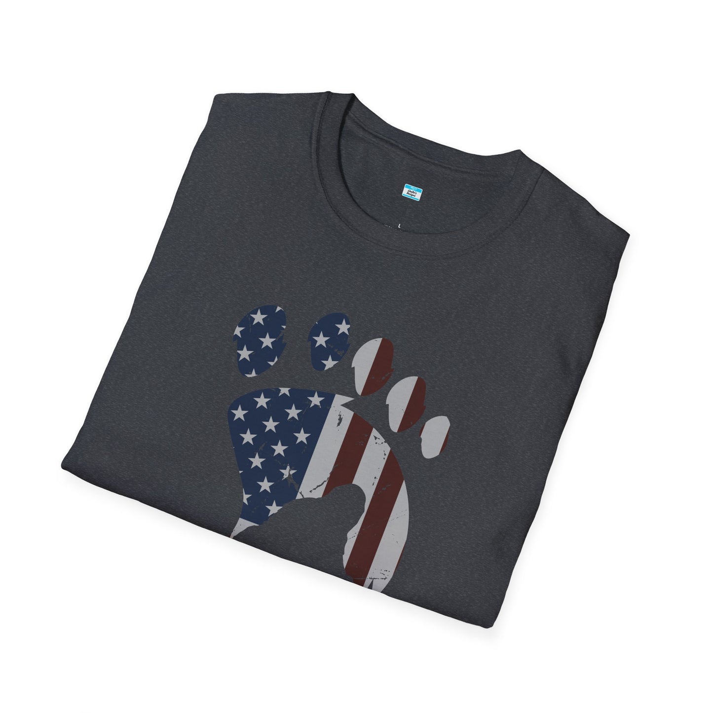 Patriotic Bigfoot Footprint T-Shirt, American Flag Sasquatch USA Tee