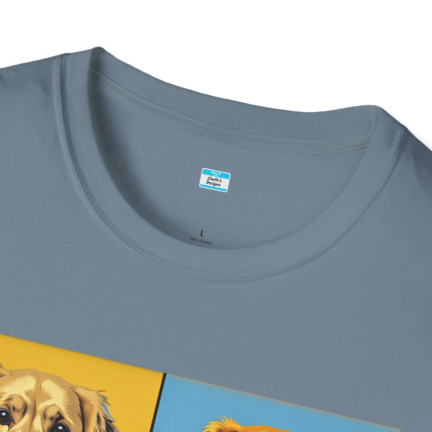 Pop Art Dog T-Shirt – Colorful Golden Retriever Graphic Tee for Dog Lovers