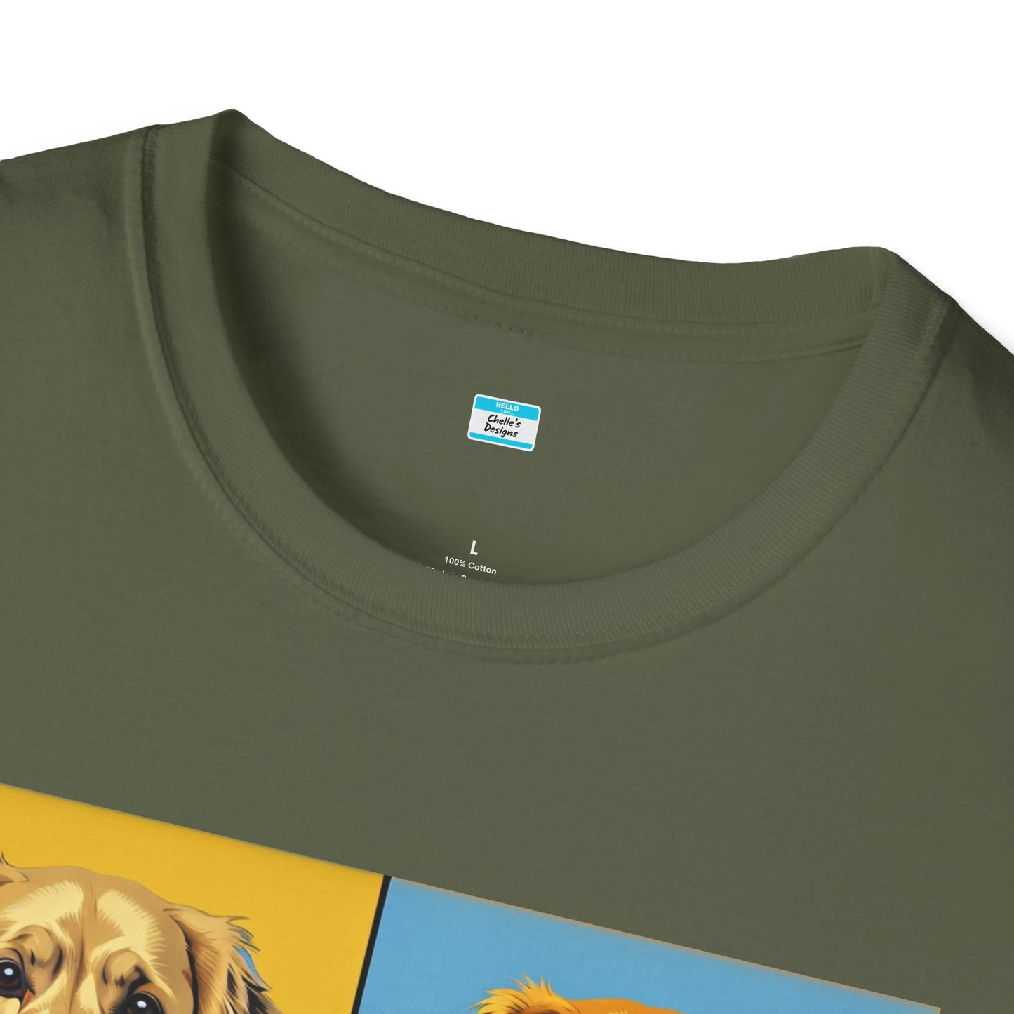 Pop Art Dog T-Shirt – Colorful Golden Retriever Graphic Tee for Dog Lovers