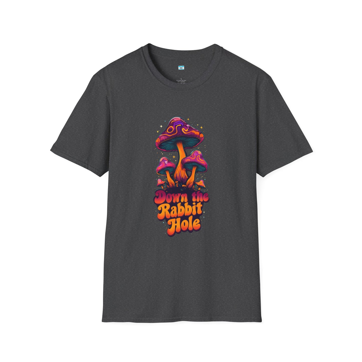 Down the Rabbit Hole T-Shirt – Trippy Psychedelic Mushroom Graphic Tee