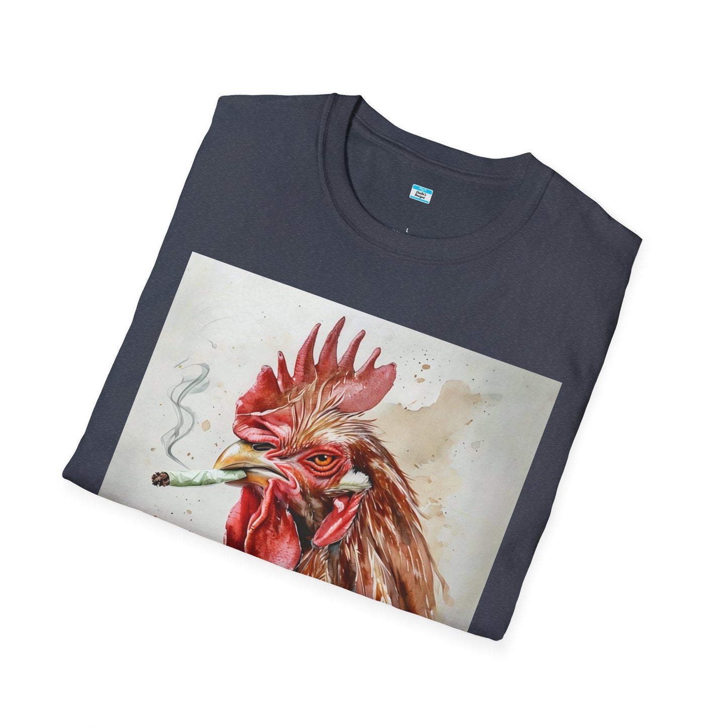 Funny Smoking Rooster T-Shirt – Fried Chicken Graphic Tee, Farm Animal Humor Shirt, Cannabis, Hemp Humor