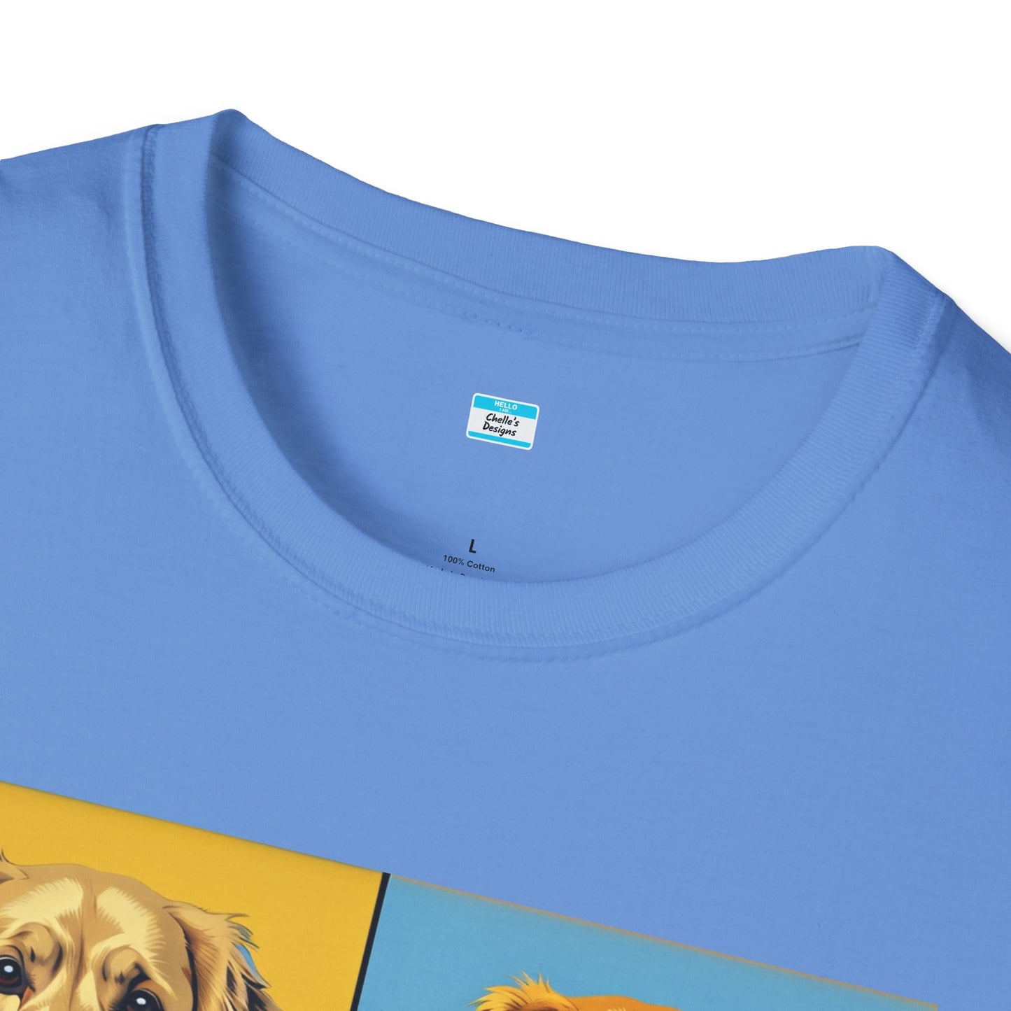 Pop Art Dog T-Shirt – Colorful Golden Retriever Graphic Tee for Dog Lovers