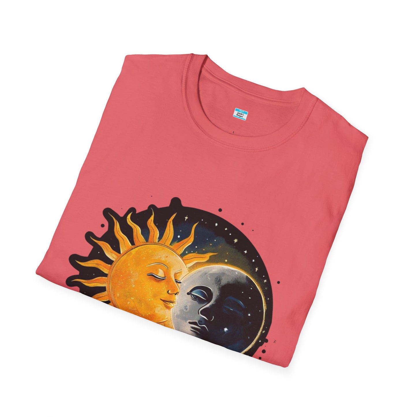Lunar Kiss T-Shirt β Romantic Sun and Moon Celestial Graphic Tee