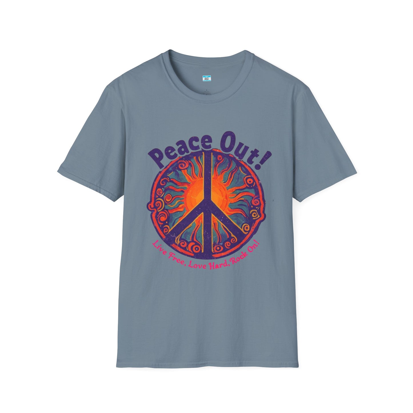 Peace Out! T-Shirt – Psychedelic Sun & Peace Sign Retro Rock Tee