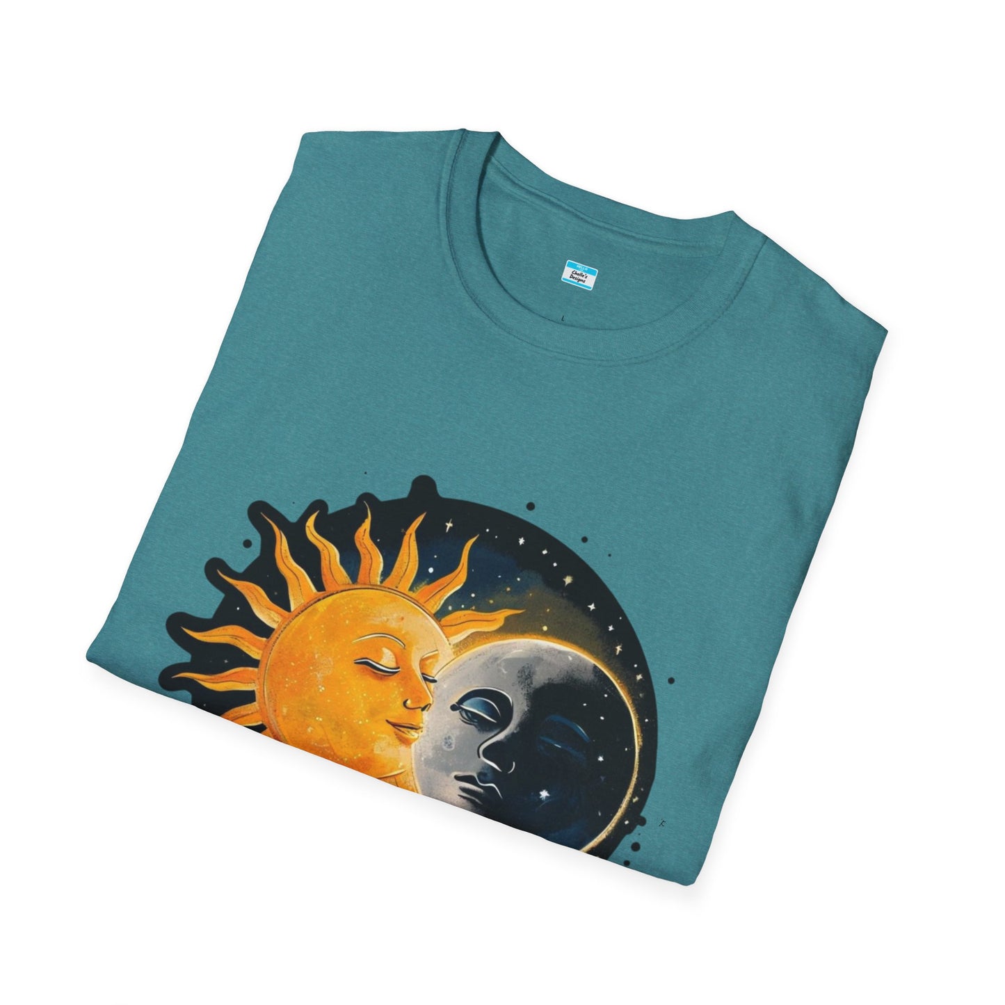 Lunar Kiss T-Shirt β Romantic Sun and Moon Celestial Graphic Tee