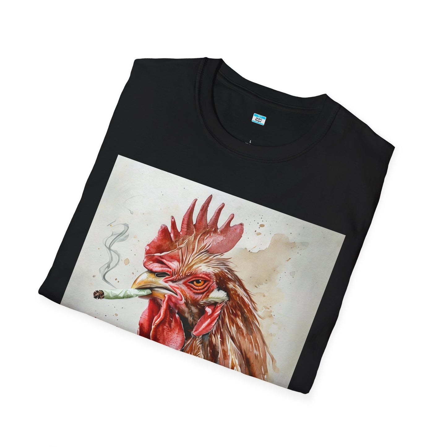Funny Smoking Rooster T-Shirt – Fried Chicken Graphic Tee, Farm Animal Humor Shirt, Cannabis, Hemp Humor