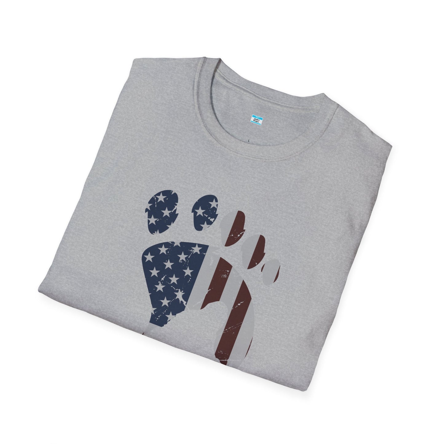 Patriotic Bigfoot Footprint T-Shirt, American Flag Sasquatch USA Tee