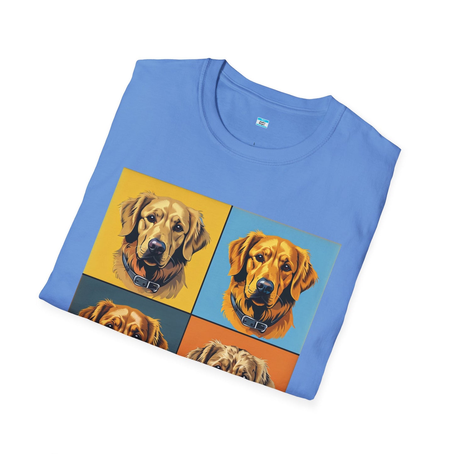 Pop Art Dog T-Shirt – Colorful Golden Retriever Graphic Tee for Dog Lovers