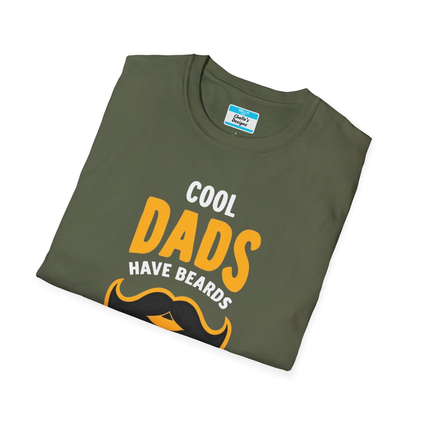 Cool Dads Have Black Beards T-Shirt | Funny Father’s Day Gift Beard Graphic Tee