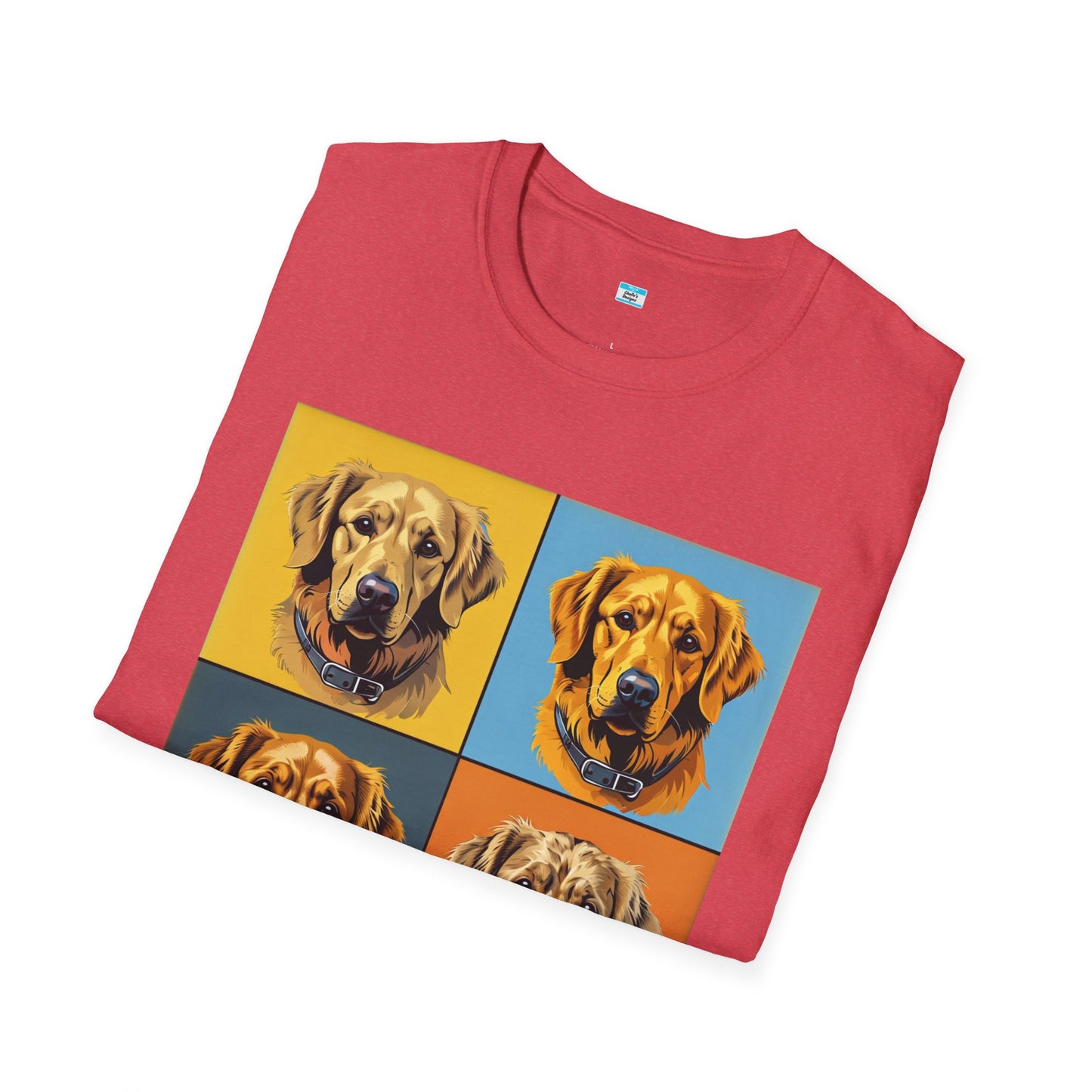 Pop Art Dog T-Shirt – Colorful Golden Retriever Graphic Tee for Dog Lovers