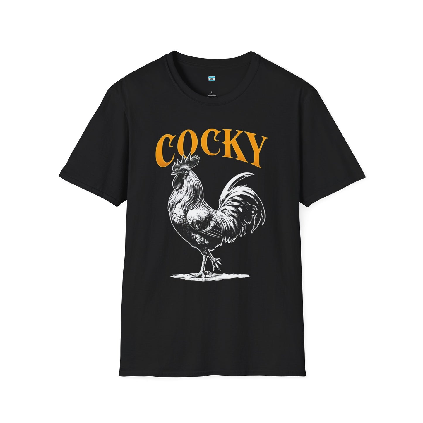 Cocky Rooster T-Shirt – Funny Farm Animal Graphic Tee, Bold Chicken Humor Shirt