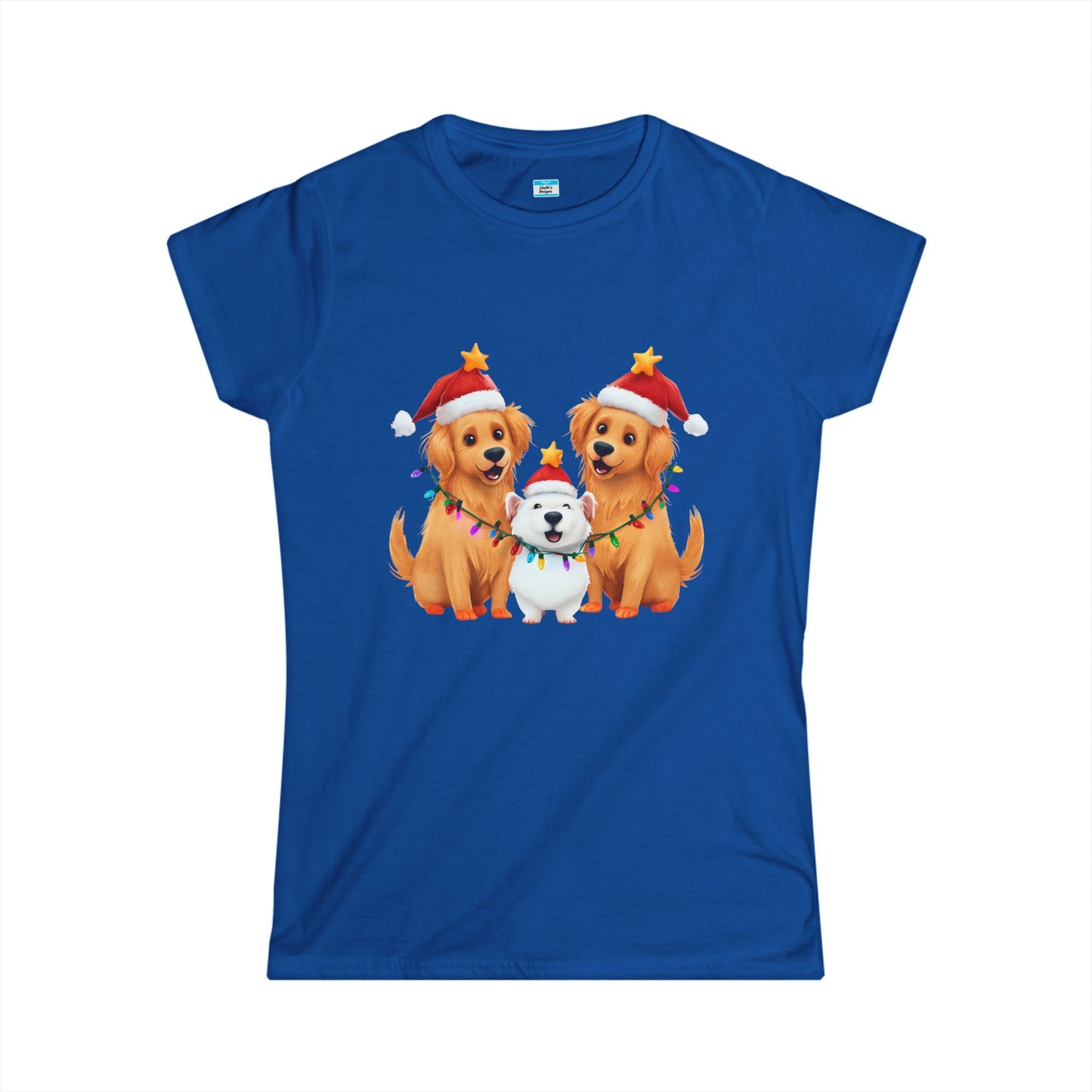 Christmas Dogs T-Shirt β Cute Santa Hat & Holiday Lights Puppy Tee
