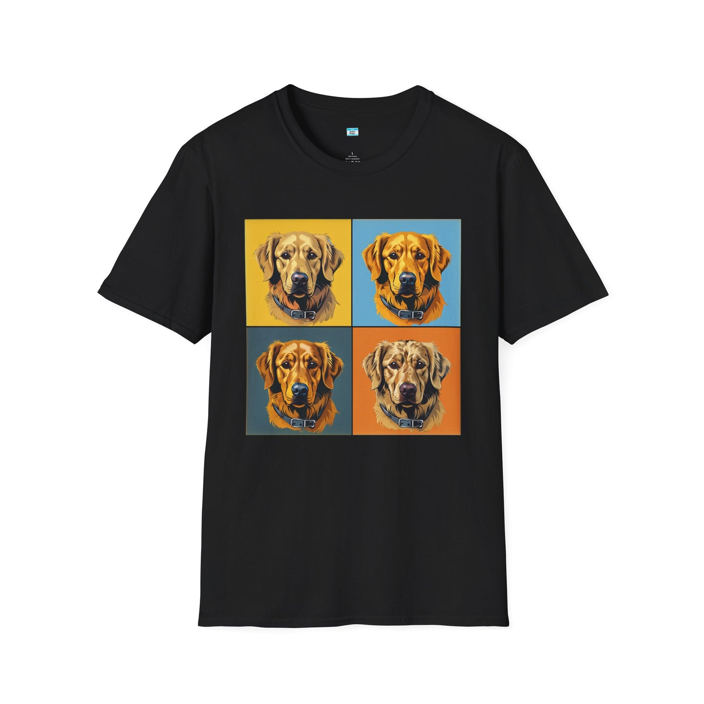 Pop Art Dog T-Shirt – Colorful Golden Retriever Graphic Tee for Dog Lovers