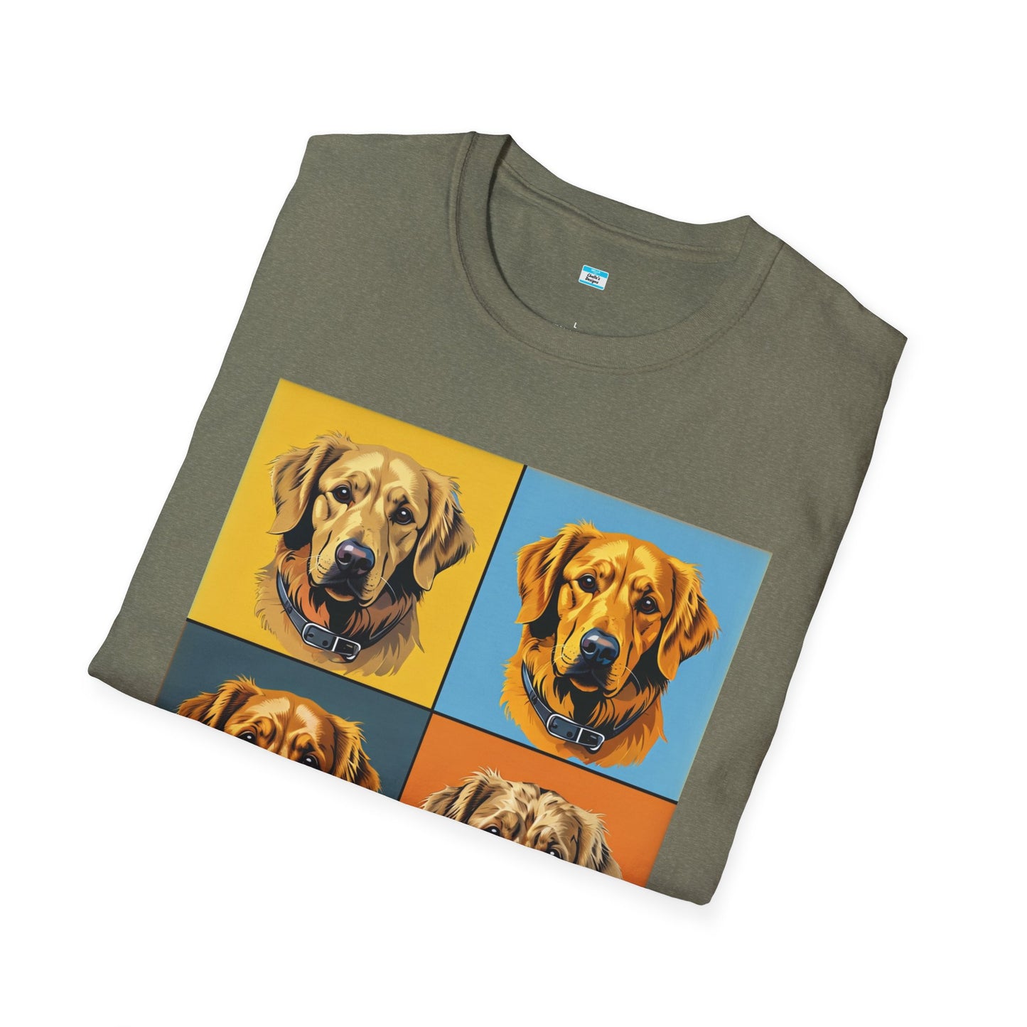 Pop Art Dog T-Shirt – Colorful Golden Retriever Graphic Tee for Dog Lovers