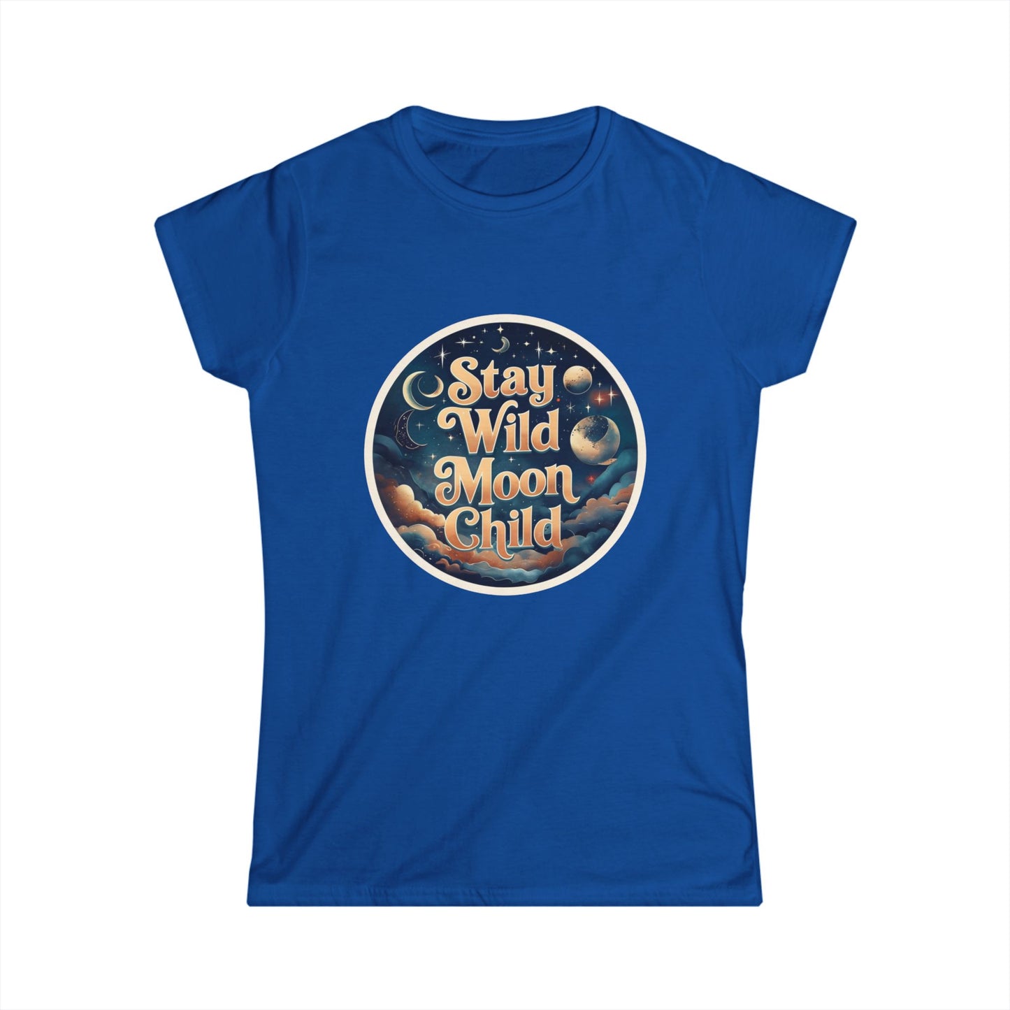 Stay Wild Moon Child T-Shirt - Retro Celestial Graphic Tee for Women, Moon Phases Shirt, Spiritual Boho Aesthetic Tee