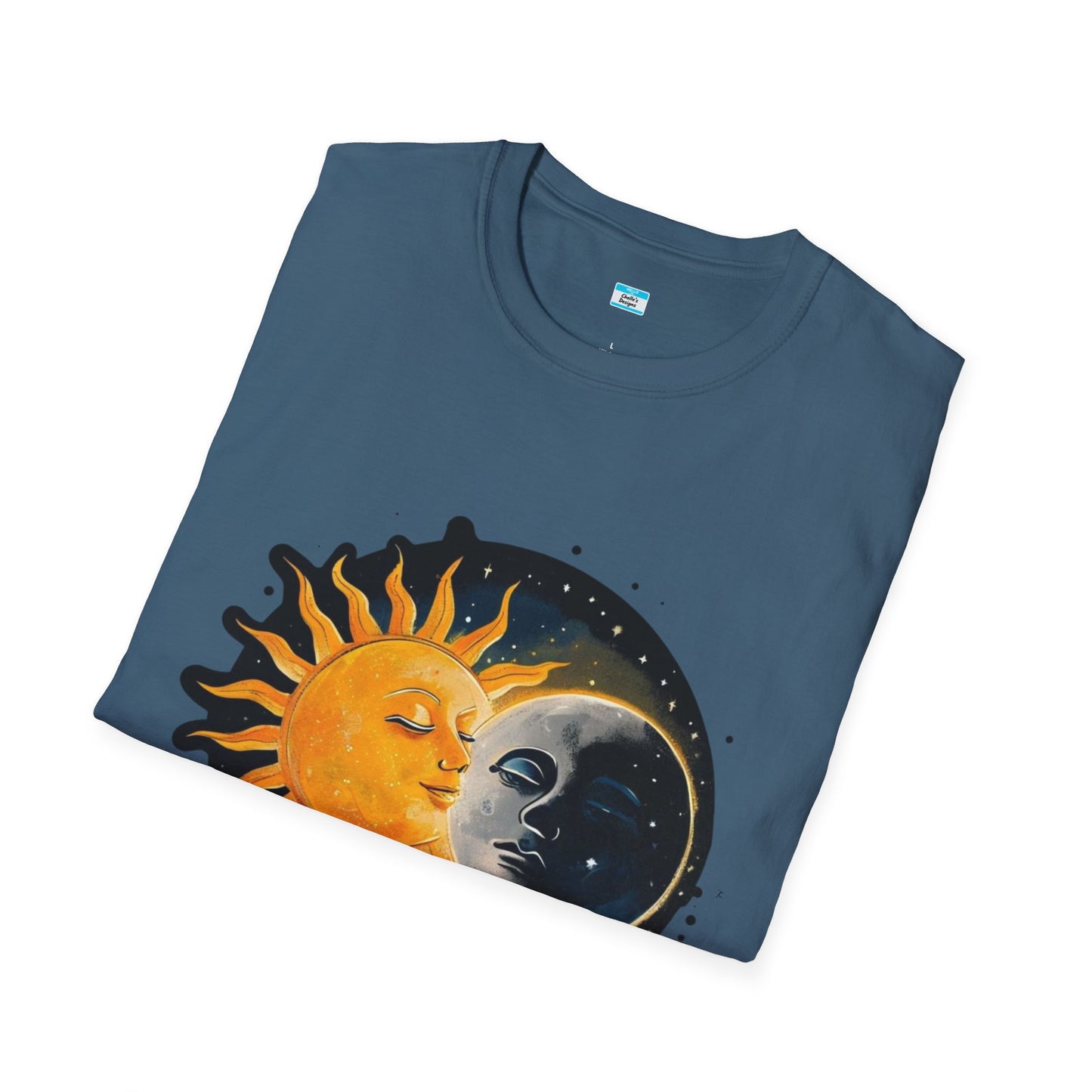 Lunar Kiss T-Shirt β Romantic Sun and Moon Celestial Graphic Tee